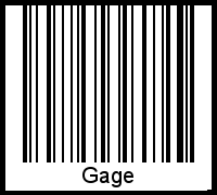 Barcode des Vornamen Gage
