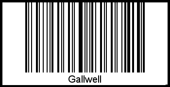 Gallwell als Barcode und QR-Code
