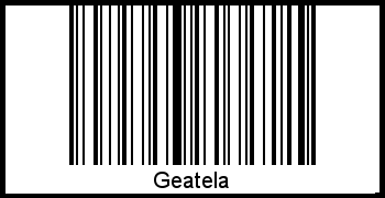 Der Voname Geatela als Barcode und QR-Code
