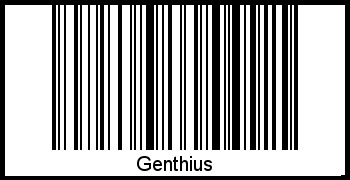 Der Voname Genthius als Barcode und QR-Code
