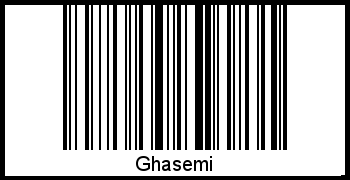 Der Voname Ghasemi als Barcode und QR-Code