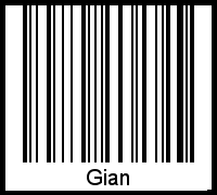 Barcode des Vornamen Gian