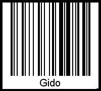 Der Voname Gido als Barcode und QR-Code