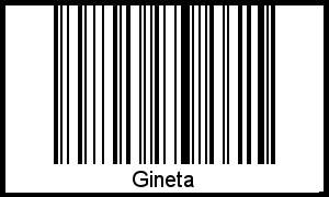 Barcode des Vornamen Gineta