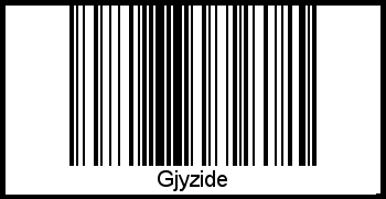 Der Voname Gjyzide als Barcode und QR-Code