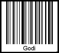Der Voname Godi als Barcode und QR-Code