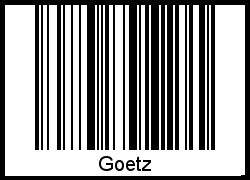 Der Voname Goetz als Barcode und QR-Code