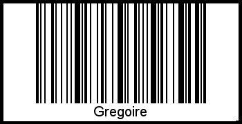 Der Voname Gregoire als Barcode und QR-Code