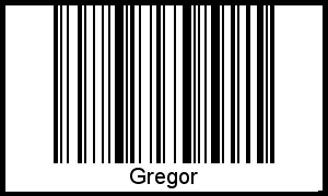 Der Voname Gregor als Barcode und QR-Code