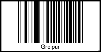 Der Voname Greipur als Barcode und QR-Code