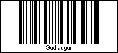 Der Voname Gudlaugur als Barcode und QR-Code