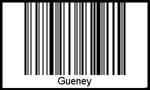 Barcode des Vornamen Gueney