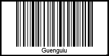 Der Voname Guenguiu als Barcode und QR-Code