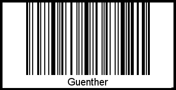 Der Voname Guenther als Barcode und QR-Code