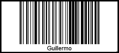 Der Voname Guillermo als Barcode und QR-Code