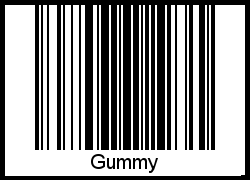 Der Voname Gummy als Barcode und QR-Code