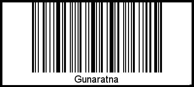 Der Voname Gunaratna als Barcode und QR-Code