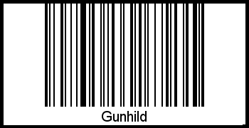 Der Voname Gunhild als Barcode und QR-Code