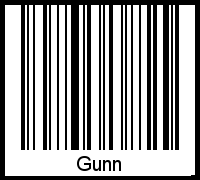 Barcode des Vornamen Gunn