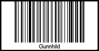 Gunnhild als Barcode und QR-Code