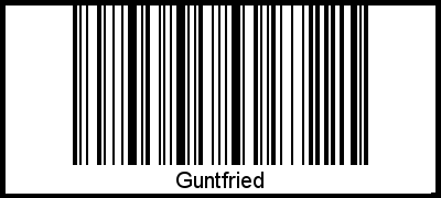 Guntfried als Barcode und QR-Code