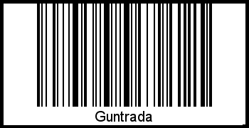 Der Voname Guntrada als Barcode und QR-Code