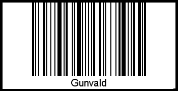 Barcode des Vornamen Gunvald