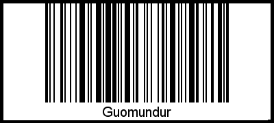 Guomundur als Barcode und QR-Code