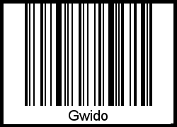 Barcode des Vornamen Gwido