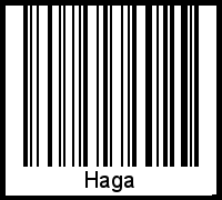 Der Voname Haga als Barcode und QR-Code