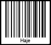 Der Voname Haje als Barcode und QR-Code