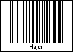 Der Voname Hajer als Barcode und QR-Code