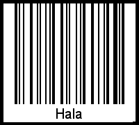 Der Voname Hala als Barcode und QR-Code