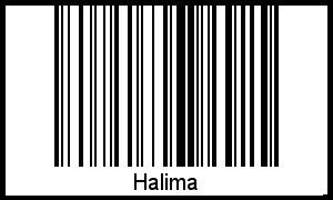 Interpretation von Halima als Barcode