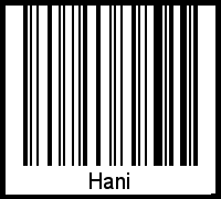 Hani als Barcode und QR-Code