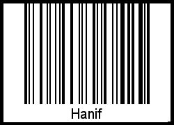 Der Voname Hanif als Barcode und QR-Code
