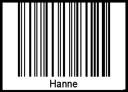 Der Voname Hanne als Barcode und QR-Code