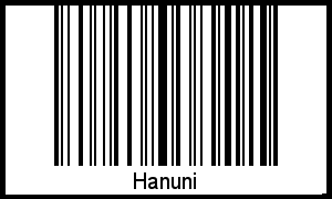 Barcode des Vornamen Hanuni