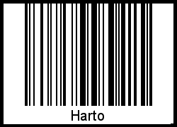 Harto als Barcode und QR-Code