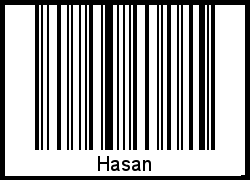 Interpretation von Hasan als Barcode