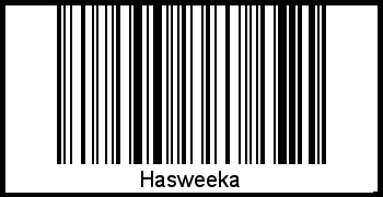 Barcode des Vornamen Hasweeka