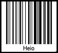Der Voname Heio als Barcode und QR-Code