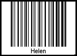 Der Voname Helen als Barcode und QR-Code