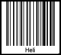 Der Voname Heli als Barcode und QR-Code