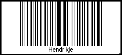 Barcode des Vornamen Hendrikje