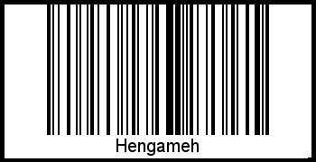 Der Voname Hengameh als Barcode und QR-Code