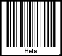 Barcode des Vornamen Heta