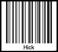 Interpretation von Hick als Barcode