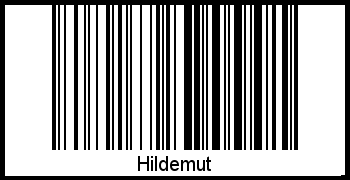 Der Voname Hildemut als Barcode und QR-Code
