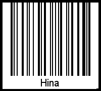 Hina als Barcode und QR-Code